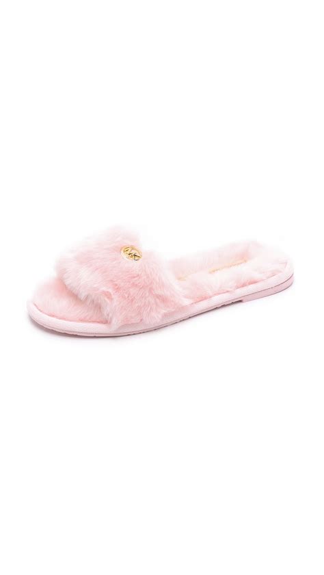 pink michael kors slippers|michael kors slippers canada.